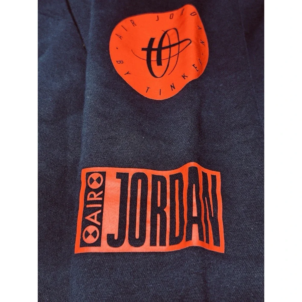 Jordan Legacy Tinker Story Fleece Hoodie Obsidian Navy BQ0298-451 Men's L Mint